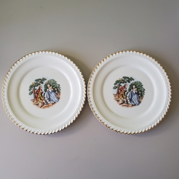 The Harker Pottery Co. Other - 2 Vtg Harker Pottery Co. Plates 22 KT. Gold Trim